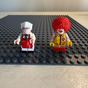 Chubby Ronald McDonald and KFC Colonel Sanders Custom Minifigures Set